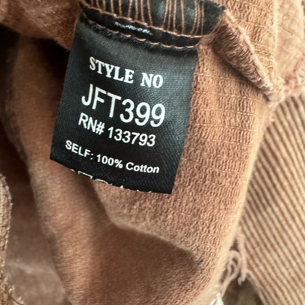 POL Corduroy Button Up Jacket Brown Raw Hem Western Fall Boho Style Women’s M - Picture 8 of 12